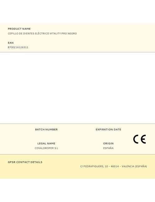 Cepillo de dientes eléctrico vitality pro negro