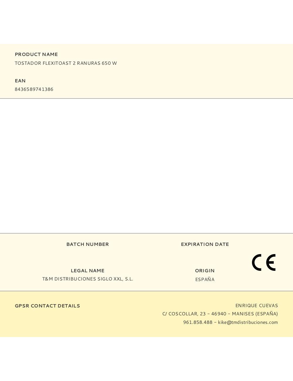 Tostador flexitoast 2 ranuras 650 w