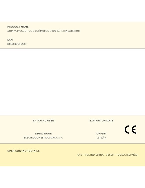 Atrapa mosquitos 5 estímulos, 1000 m, para exterior