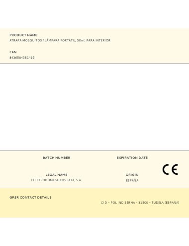 Atrapa mosquitos / lámpara portátil, 50m, para interior