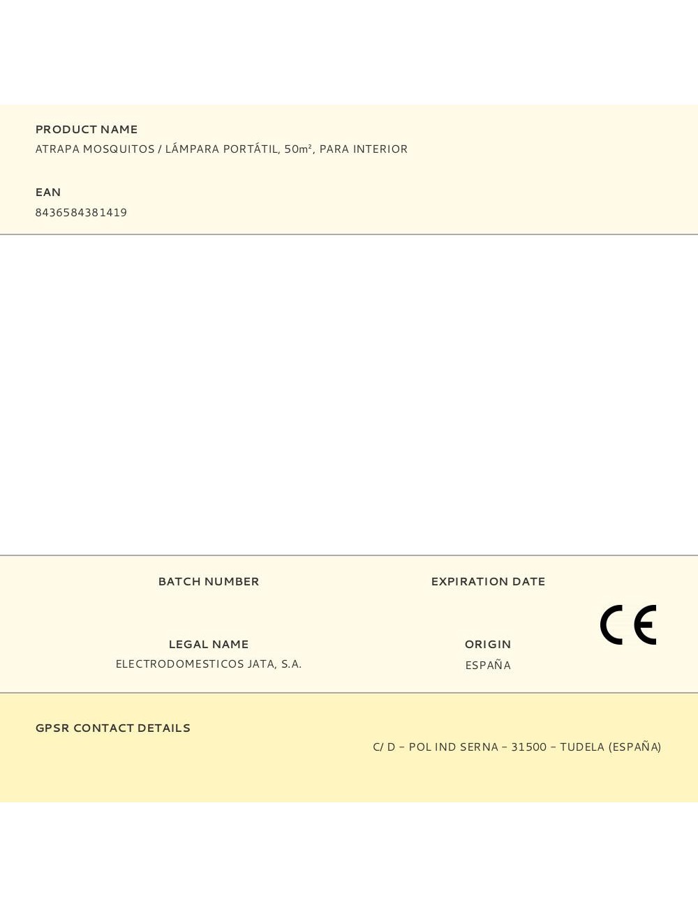 Atrapa mosquitos / lámpara portátil, 50m, para interior