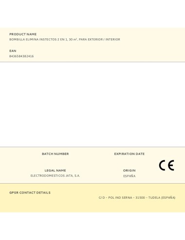 Bombilla elimina instectos 2 en 1, 30 m, para exterior / interior