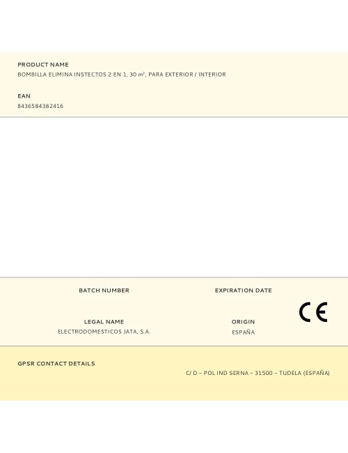 Bombilla elimina instectos 2 en 1, 30 m, para exterior / interior