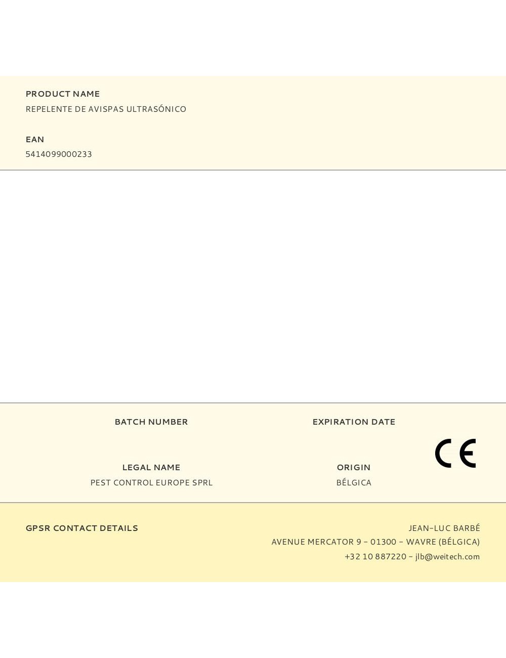 Repelente de avispas ultrasónico