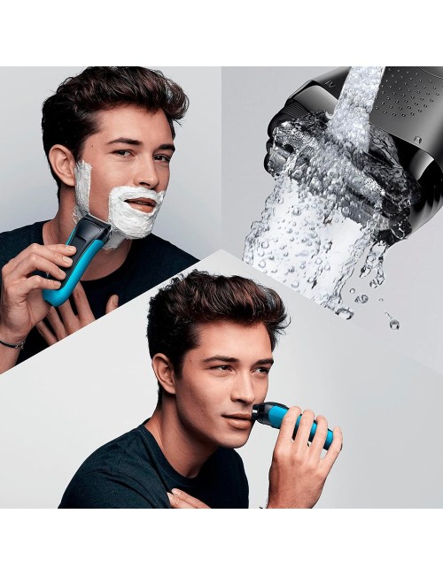 Afeitadora electrica recargable serie 3 proskin azul 600 w