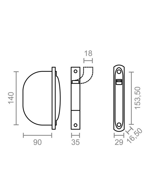 Recogedor empotrable pr01 18 mm blanco