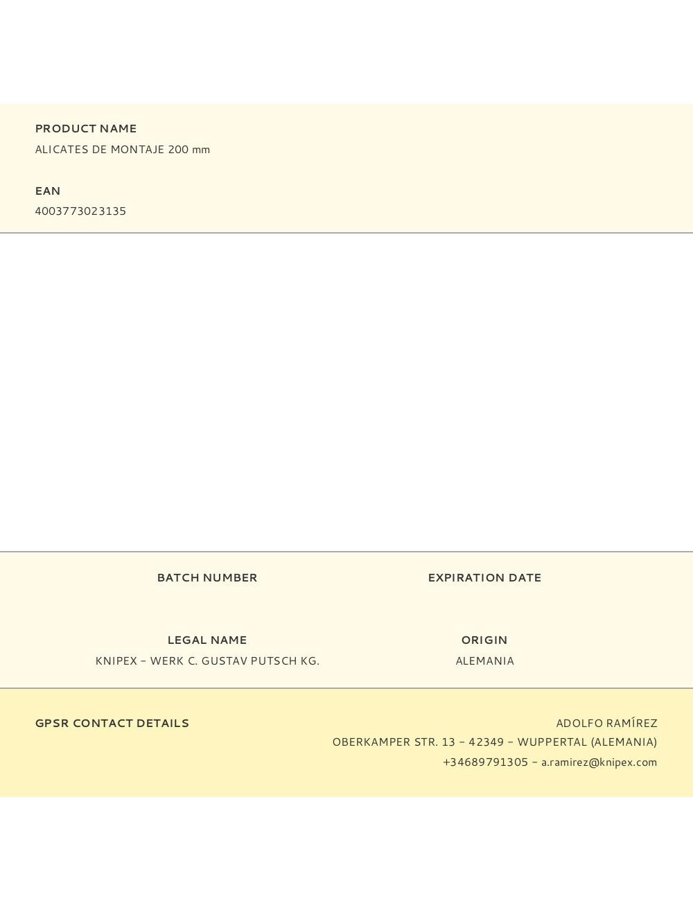 Alicates de boca de cigüeña 200 mm