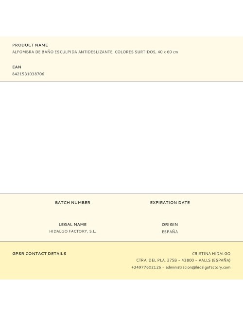 Alfombra de baño esculpida antideslizante, colores surtidos, 40 x 60 cm