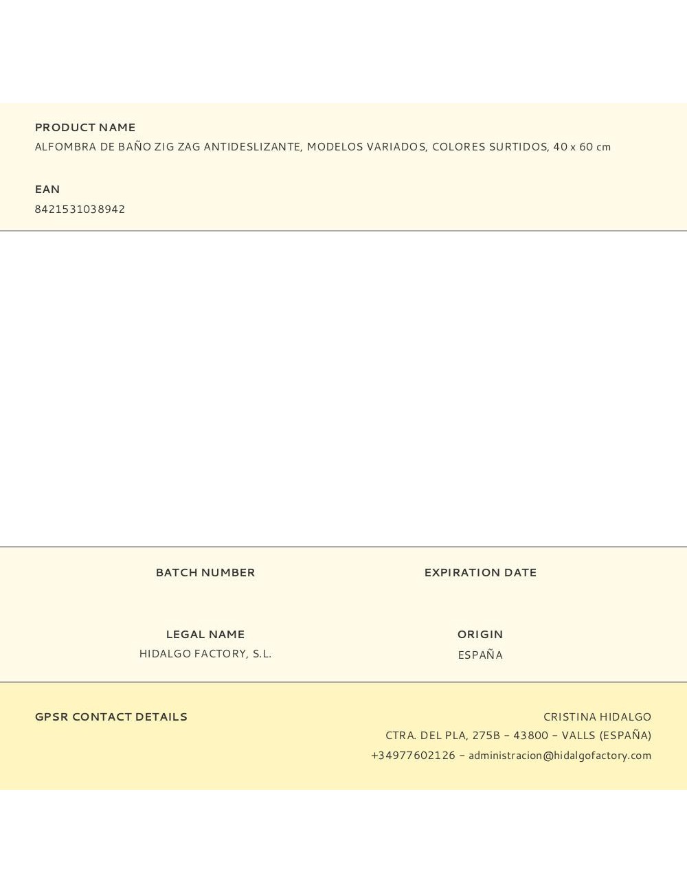 Alfombra de baño zig zag antideslizante, modelos variados, colores surtidos, 40 x 60 cm