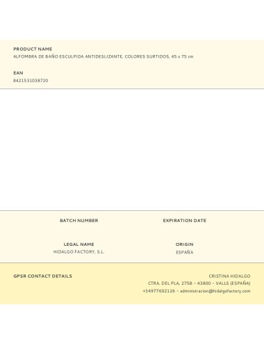 Alfombra de baño esculpida antideslizante, colores surtidos, 45 x 75 cm