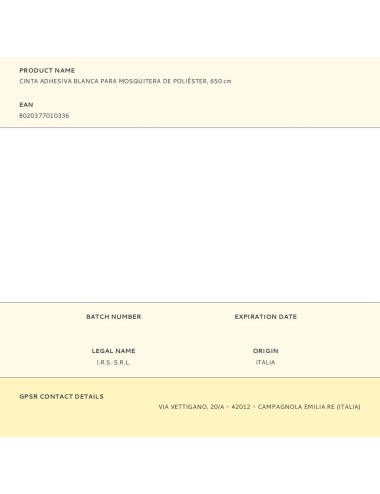 Cinta adhesiva blanca para mosquitera de poliéster, 650 cm