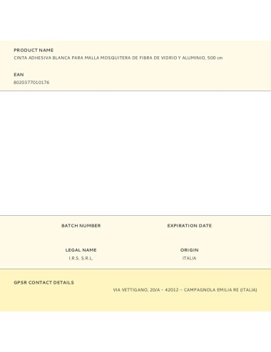 Cinta adhesiva blanca para malla mosquitera de fibra de vidrio y aluminio, 500 cm