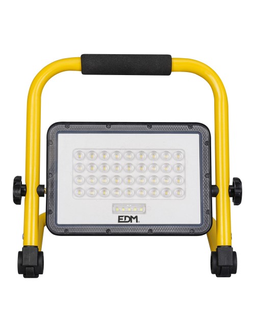 Foco proyector led solar de trabajo + panel solar 4000 lm, 6.400 k, luz fría, ip65