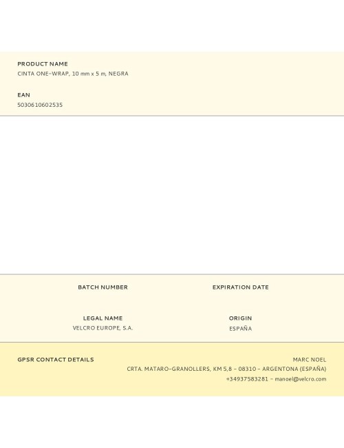 Cinta one-wrap, 10 mm x 5 m, negra