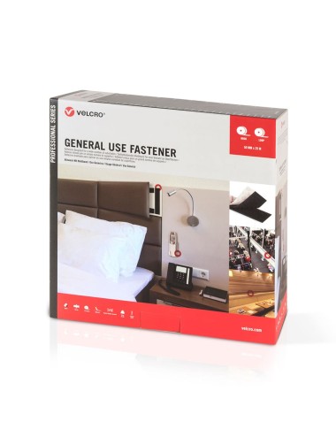 Cinta de gancho y bucle adhesiva negra 50 mm x 25 m