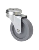 Rueda giratoria con agujero y eje liso, color gris, carga máx. 15 kg, ø 3 cm