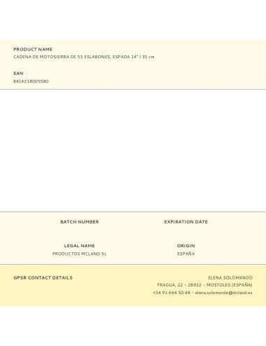 Cadena de motosierra de 53 eslabones, espada 14" / 35 cm