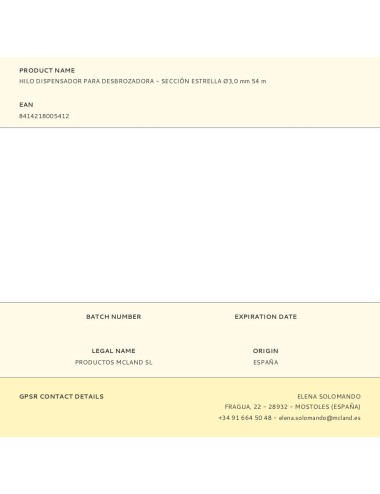 Hilo dispensador para desbrozadora - sección estrella ø3,0 mm 54 m