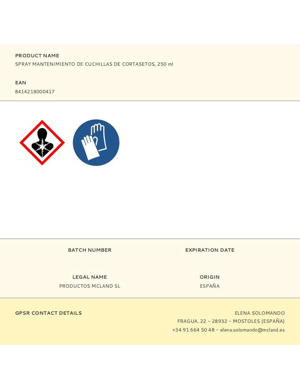 Spray mantenimiento de cuchillas de cortasetos, 250 ml