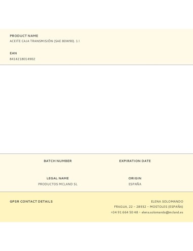 Aceite caja transmisión (sae 80w90). 1 l