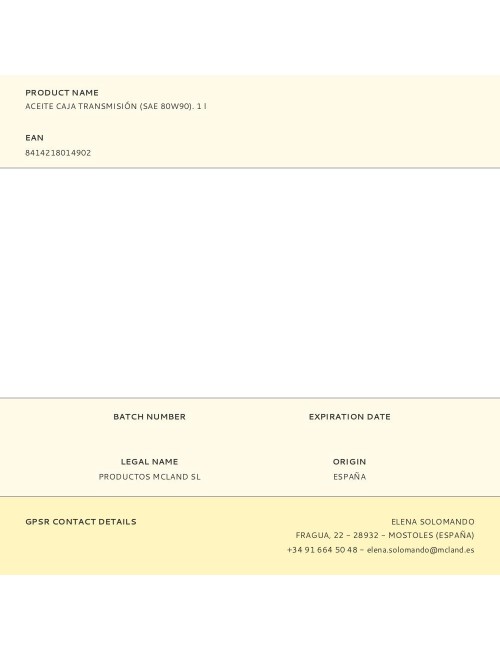 Aceite caja transmisión (sae 80w90). 1 l