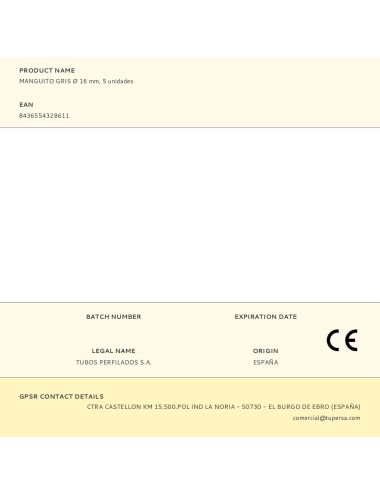 Manguito gris ø 16 mm, 5 unidades