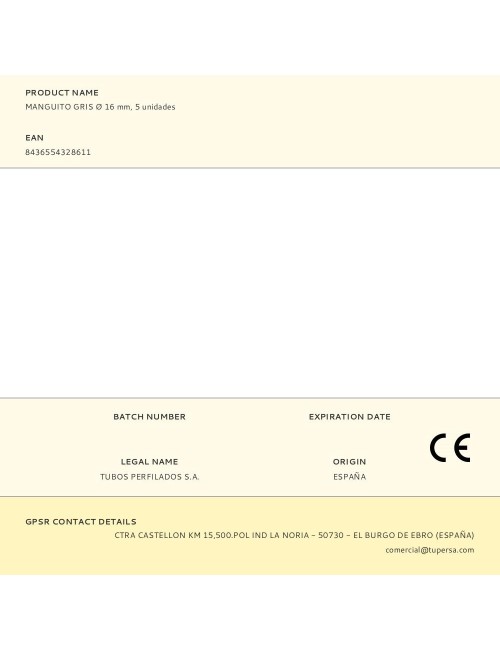 Manguito gris ø 16 mm, 5 unidades