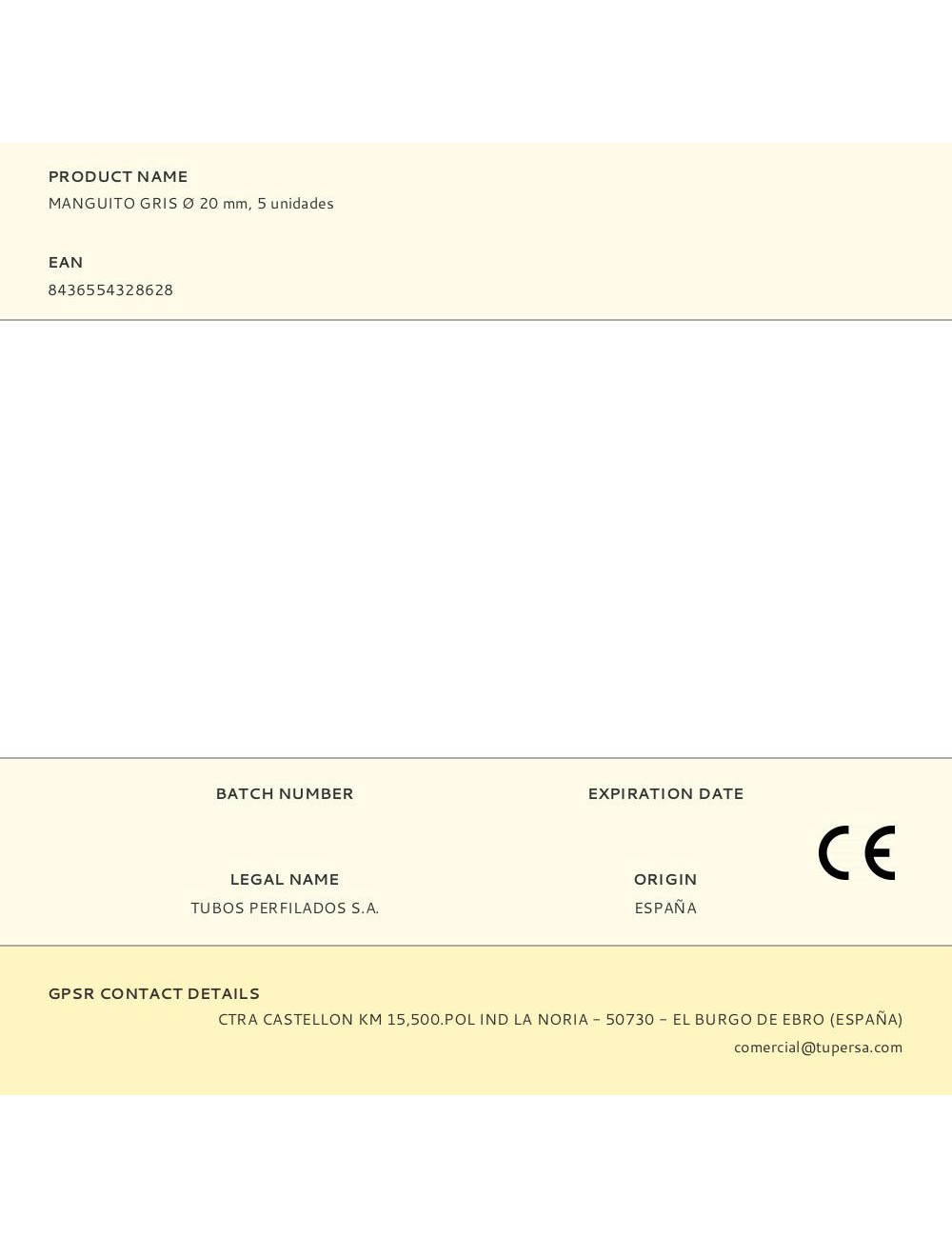 Manguito gris ø 20 mm, 5 unidades