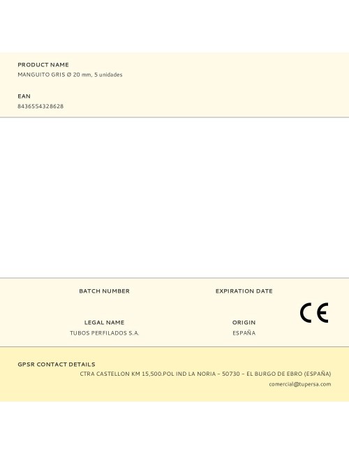 Manguito gris ø 20 mm, 5 unidades