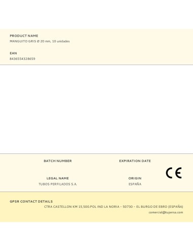 Manguito gris ø 20 mm, 10 unidades