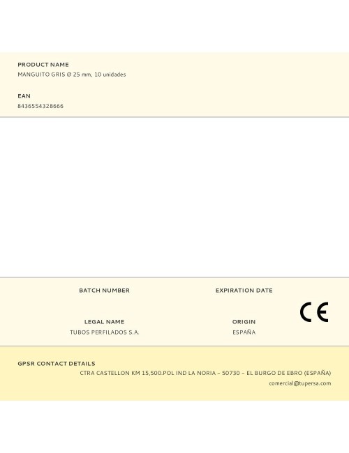 Manguito gris ø 25 mm, 10 unidades