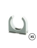 Soporte a presion lh ø 16 mm, gris, 5 unidades