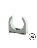 Soporte a presion lh ø 20 mm, gris, 5 unidades