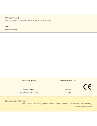 Manguito pvc curvado a 90° ø 25 mm, gris, 5 unidades