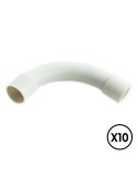 Manguito pvc curvado a 90° ø 16 mm, gris, 10 unidades