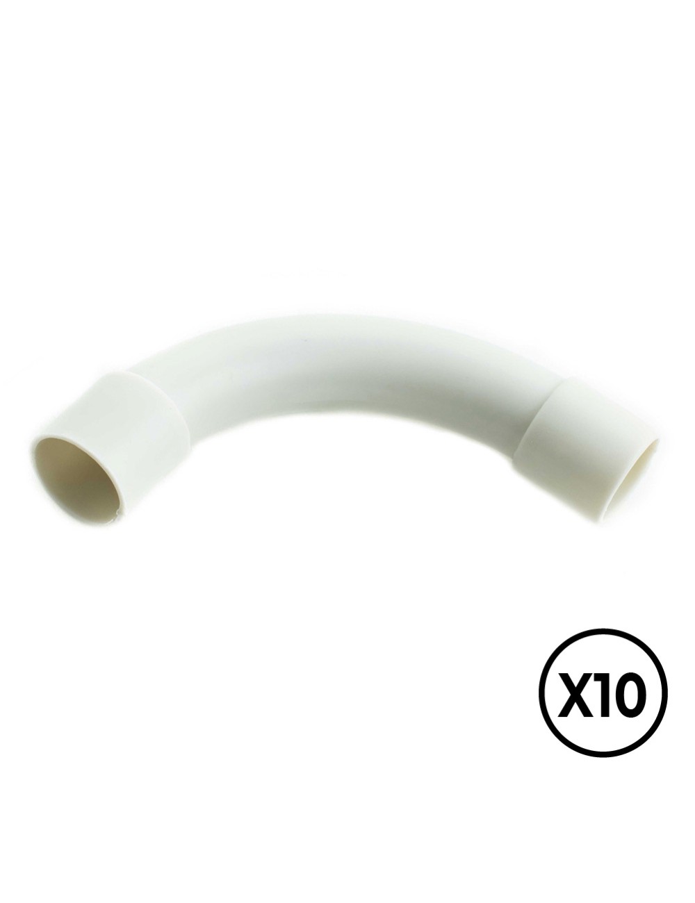 Manguito pvc curvado a 90° ø 16 mm, gris, 10 unidades