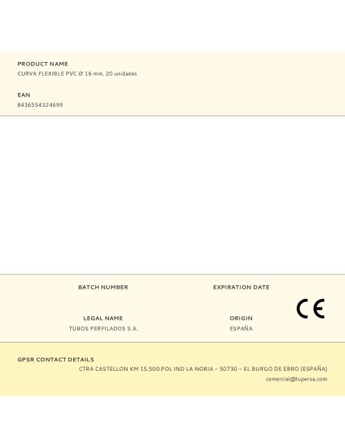 Curva flexible pvc ø 16 mm, 20 unidades