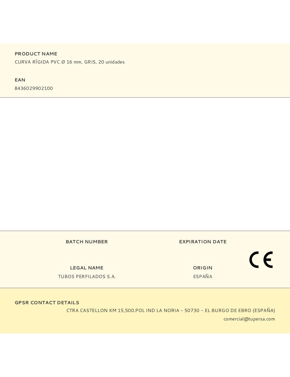 Curva rígida pvc ø 16 mm, gris, 20 unidades