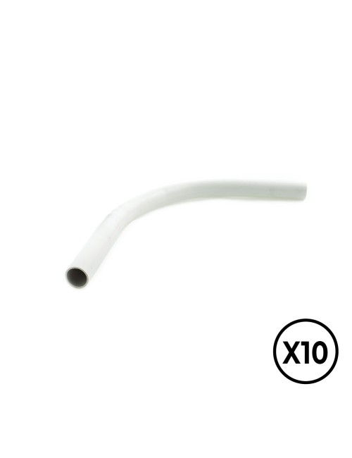 Curva rigida pvc ø 20 mm, gris, 10 unidades