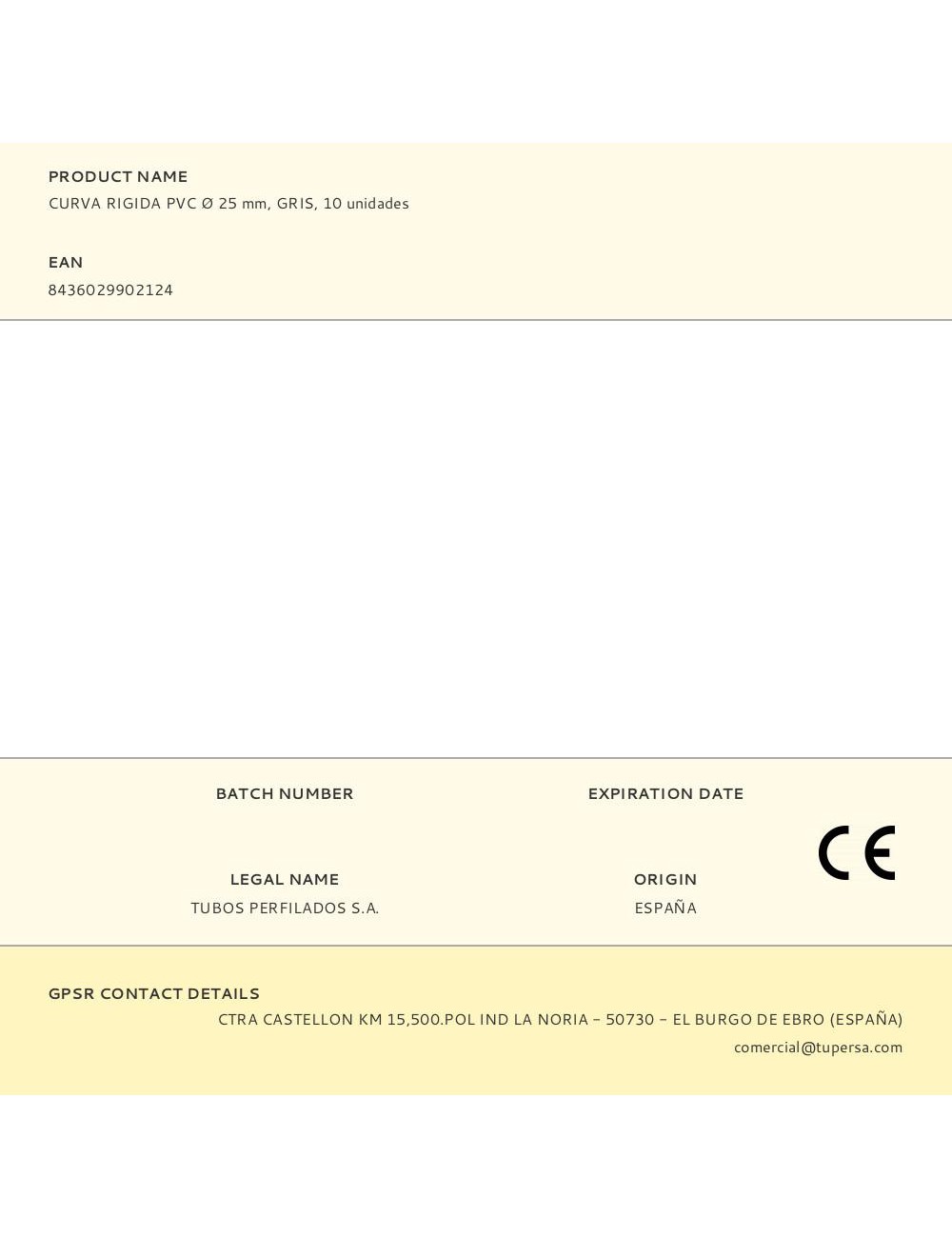 Curva rigida pvc ø 25 mm, gris, 10 unidades