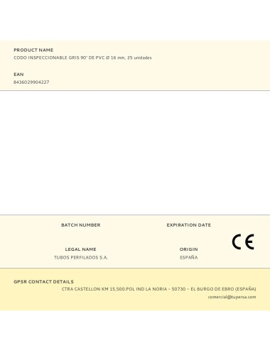 Codo inspeccionable gris 90° de pvc ø 16 mm, 25 unidades