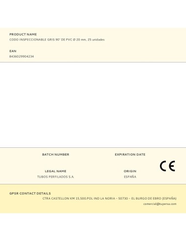 Codo inspeccionable gris 90° de pvc ø 20 mm, 25 unidades
