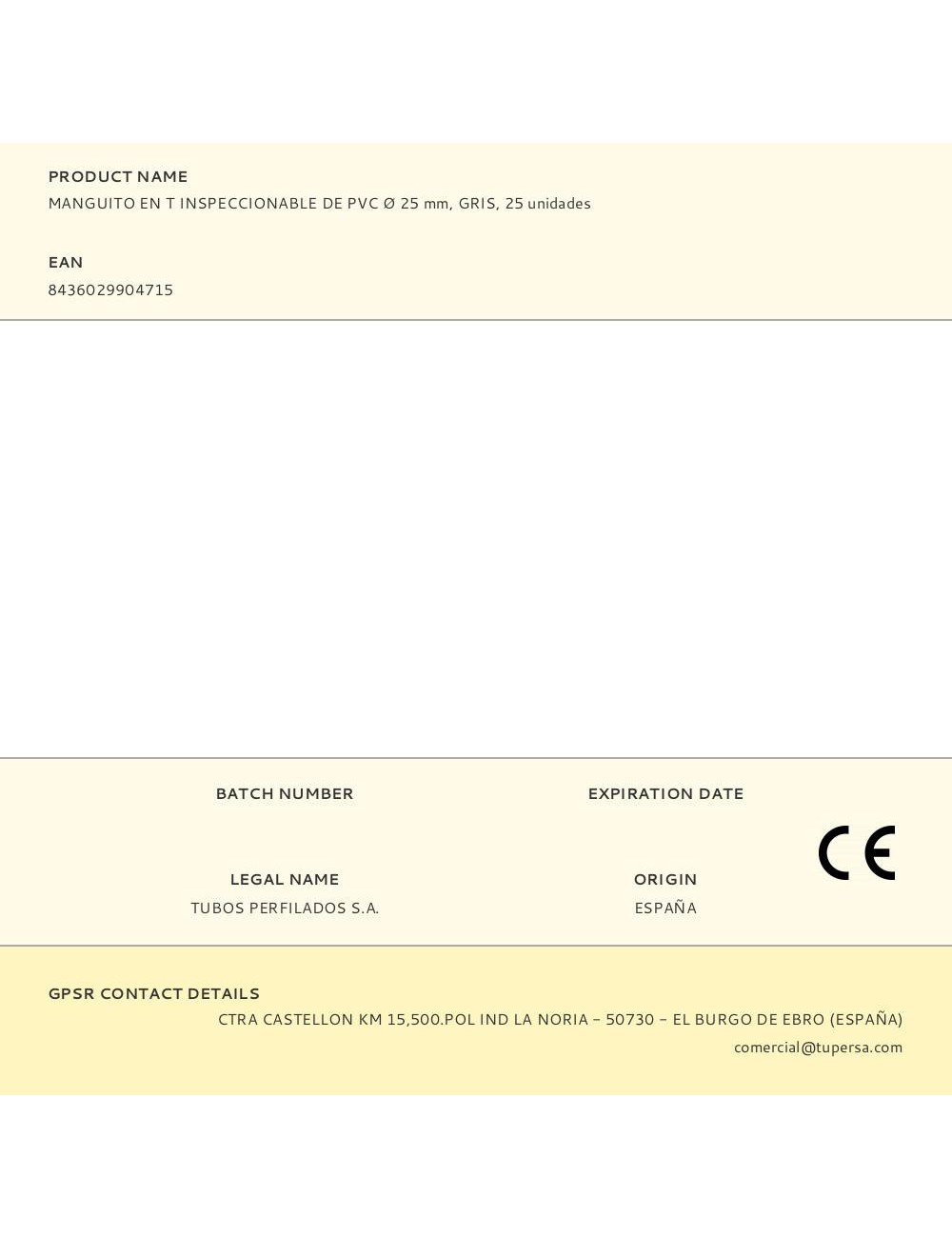 Manguito en t inspeccionable de pvc ø 25 mm, gris, 25 unidades