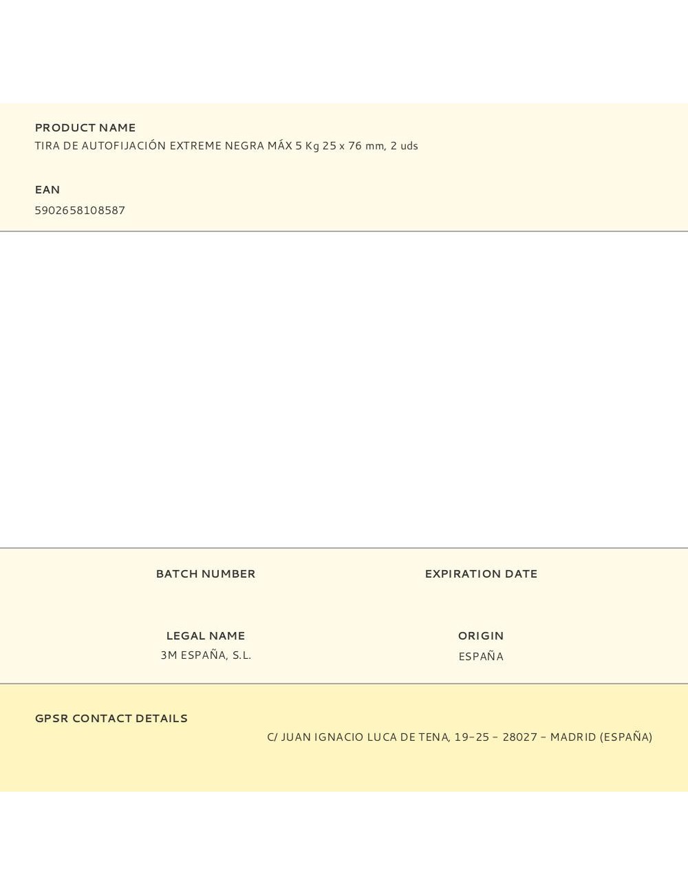 Tira de autofijación extreme negra máx 5 kg 25x76mm, 2 uds