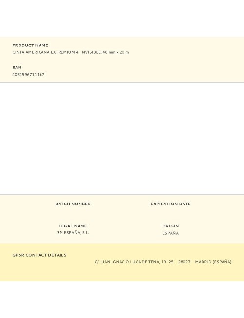 Cinta americana extremium 4, invisible, 48 mm x 20 m