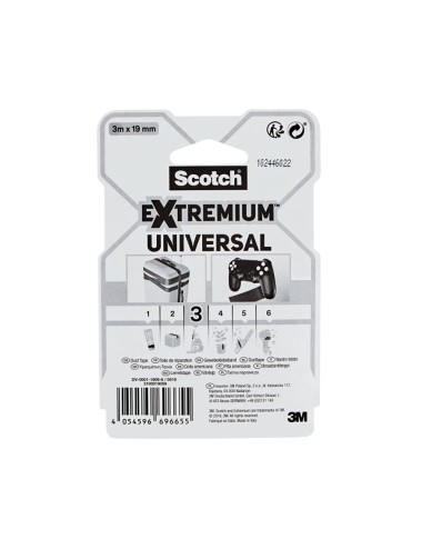 Cinta americana extremium 3 universal, negra 19 mm x 3 m