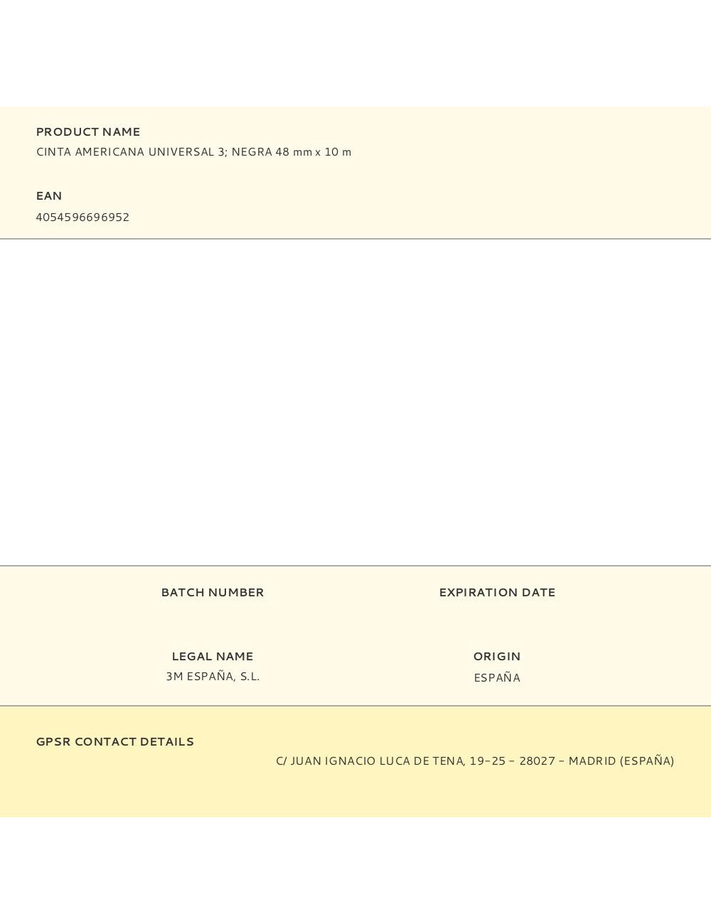 Cinta americana universal 3 negra 48 mm x 10 m