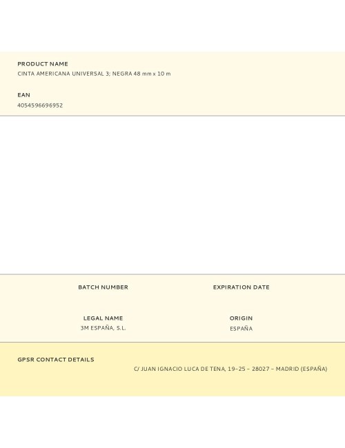 Cinta americana universal 3 negra 48 mm x 10 m
