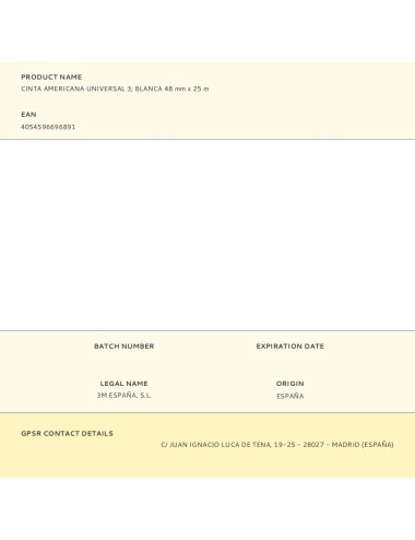 Cinta americana universal 3 blanca 48 mm x 25 m