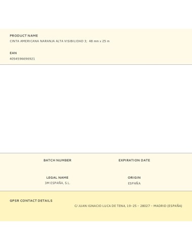 Cinta americana naranja alta visibilidad 3 48 mm x 25 m